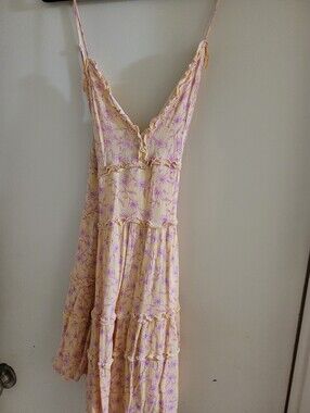 Love Tree Light Yellow Floral Ruffle Midi Dress - Women's Summer Sundress